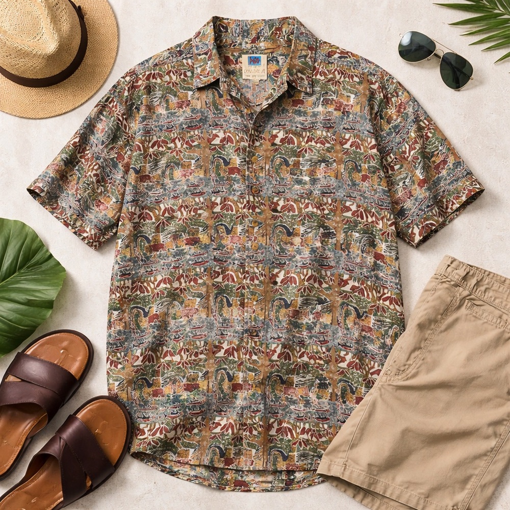 Kahala Hawaiian Aloha Shirt XXL Cotton Made in Hawaii Vintage Island Print